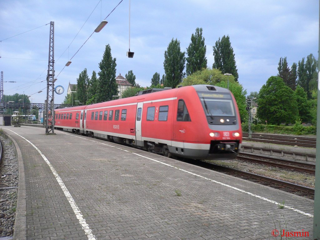 Am 13.05.09 erwischte ich diesen 612er beim verlassen des Lindauer Bahnhofs.