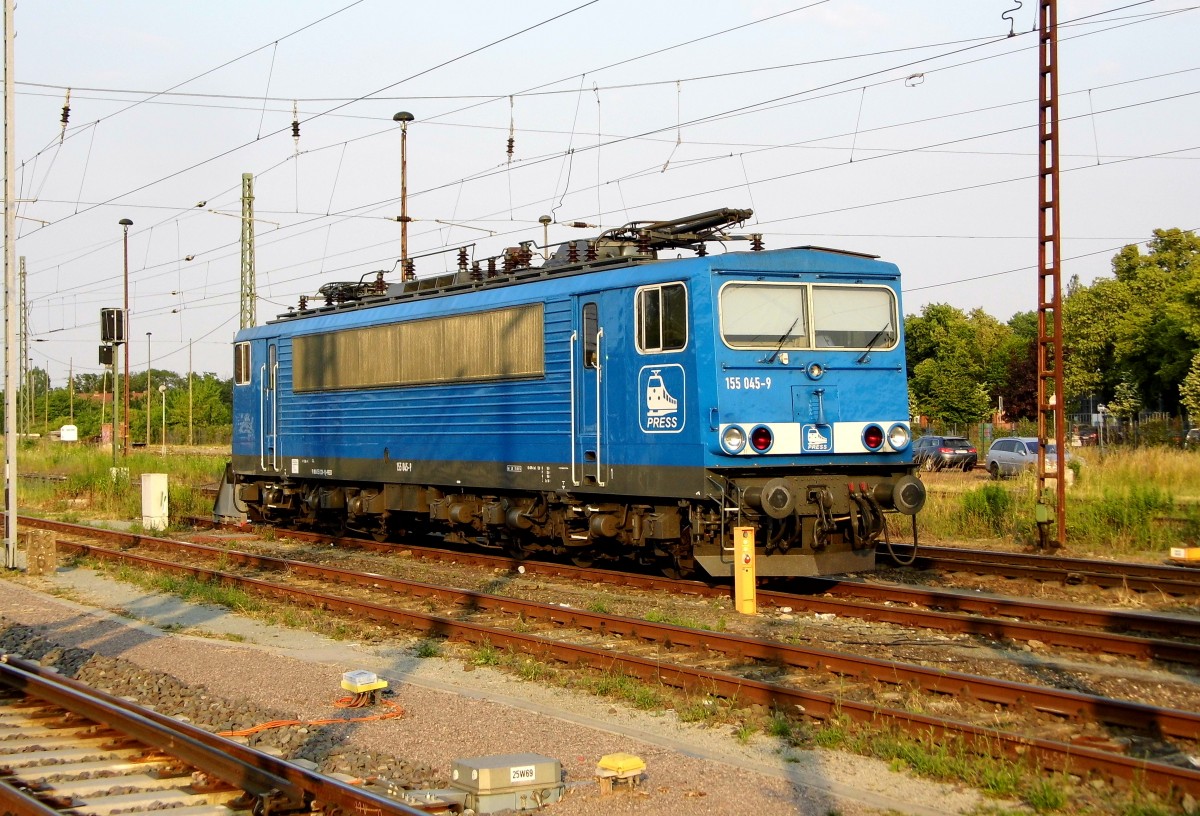 Am 03.07.2015 war die 155 045-9 Press in Stendal abgestellt .