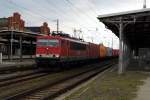 Am 25.04.2015 kam die  155 196 (MEG 705) aus Richtung Magdeburg nach Stendal und fuhr weiter in Richtung Wittenberge .