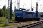 Am 31.05.2015 Rangierfahrt von der 155 045-9 und die 145 030-7 von der Prss in Stendal .