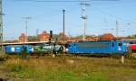 Am 26.09.2015 waren die 155 045-9 und die 145 023-6 und die 145 030-7 von der Press   in Stendal abgestellt .